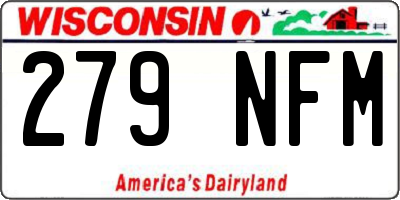 WI license plate 279NFM