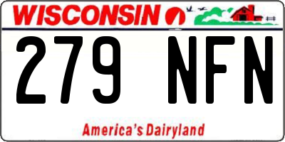 WI license plate 279NFN