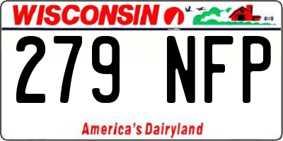WI license plate 279NFP