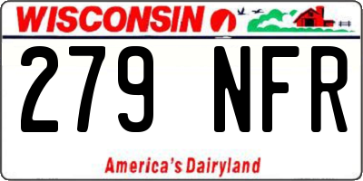 WI license plate 279NFR