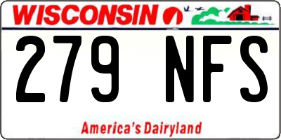 WI license plate 279NFS