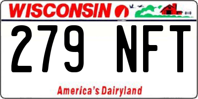 WI license plate 279NFT