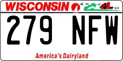WI license plate 279NFW
