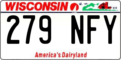 WI license plate 279NFY