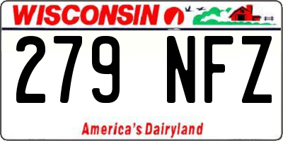 WI license plate 279NFZ