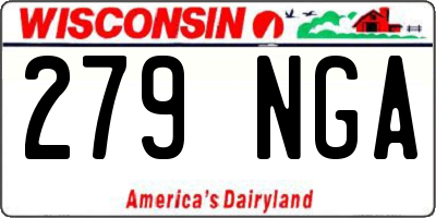 WI license plate 279NGA