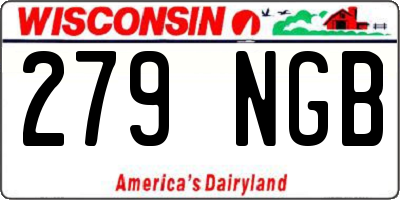 WI license plate 279NGB