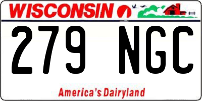 WI license plate 279NGC