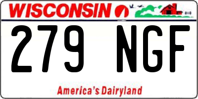 WI license plate 279NGF
