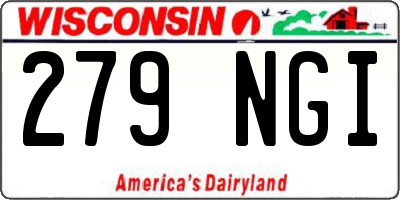 WI license plate 279NGI