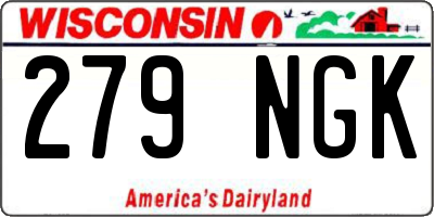 WI license plate 279NGK