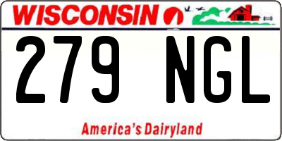 WI license plate 279NGL