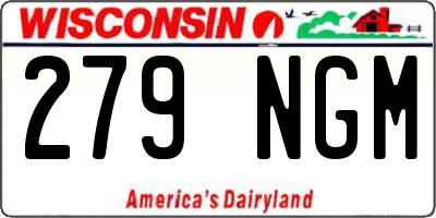 WI license plate 279NGM