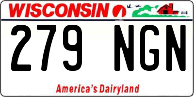 WI license plate 279NGN