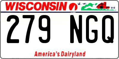 WI license plate 279NGQ