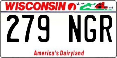 WI license plate 279NGR
