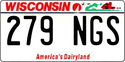 WI license plate 279NGS