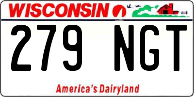WI license plate 279NGT