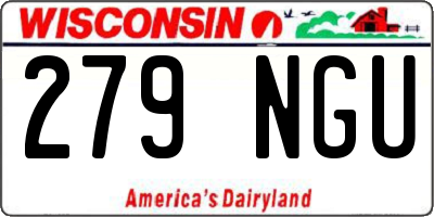 WI license plate 279NGU