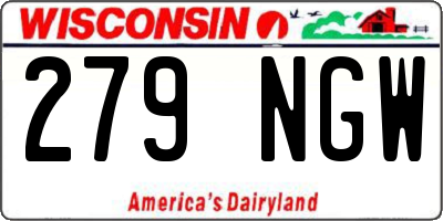 WI license plate 279NGW