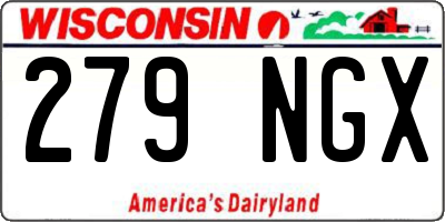 WI license plate 279NGX