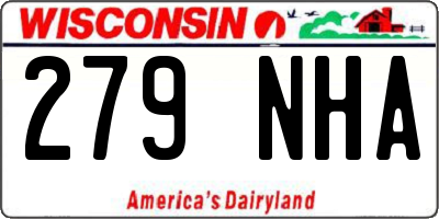 WI license plate 279NHA