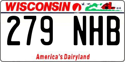 WI license plate 279NHB