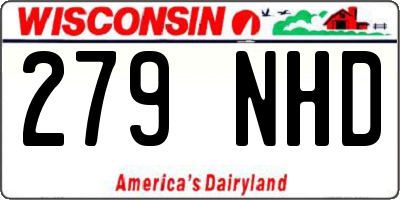WI license plate 279NHD