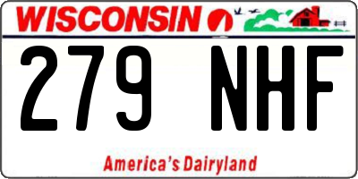 WI license plate 279NHF