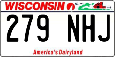 WI license plate 279NHJ