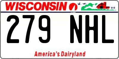 WI license plate 279NHL