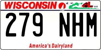 WI license plate 279NHM