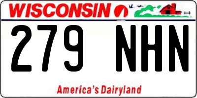 WI license plate 279NHN