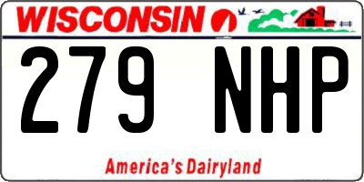 WI license plate 279NHP