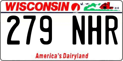 WI license plate 279NHR