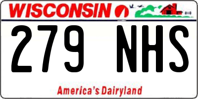 WI license plate 279NHS