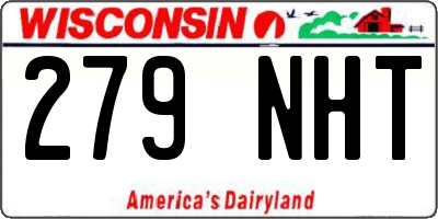 WI license plate 279NHT