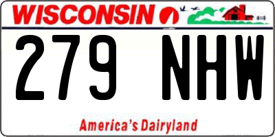 WI license plate 279NHW