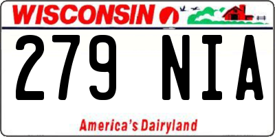 WI license plate 279NIA