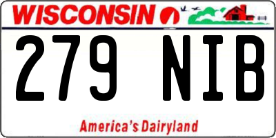 WI license plate 279NIB