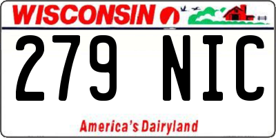 WI license plate 279NIC