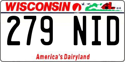 WI license plate 279NID