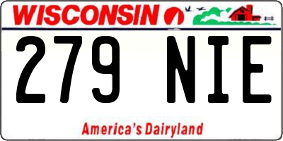 WI license plate 279NIE