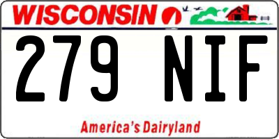 WI license plate 279NIF
