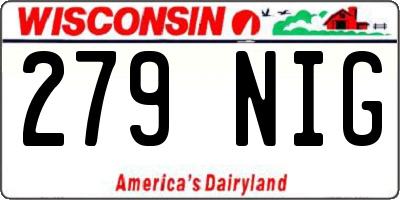 WI license plate 279NIG