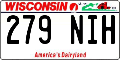 WI license plate 279NIH