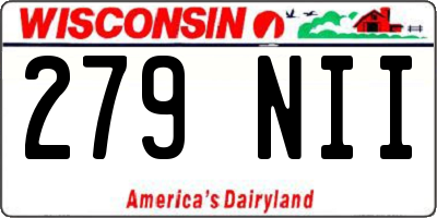WI license plate 279NII