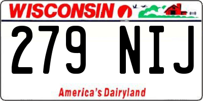 WI license plate 279NIJ
