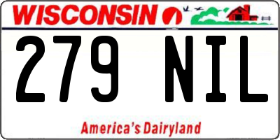 WI license plate 279NIL