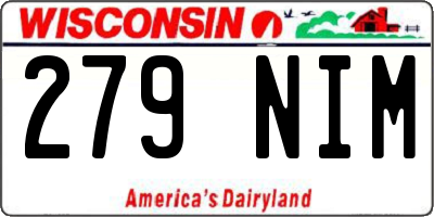 WI license plate 279NIM
